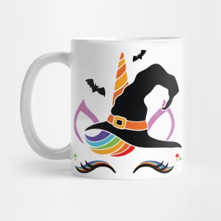 Cute Unicorn Witch LGBT Gay Halloween Rainbow Gift Mug